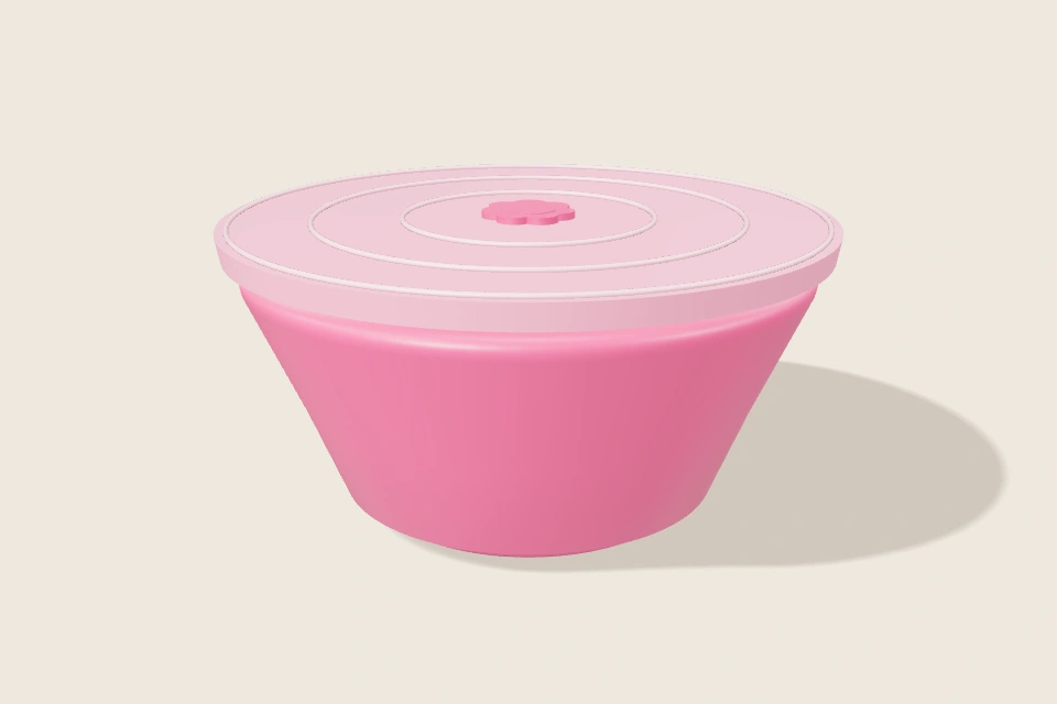 3D-Interpretation von Rosa Vorratsschale