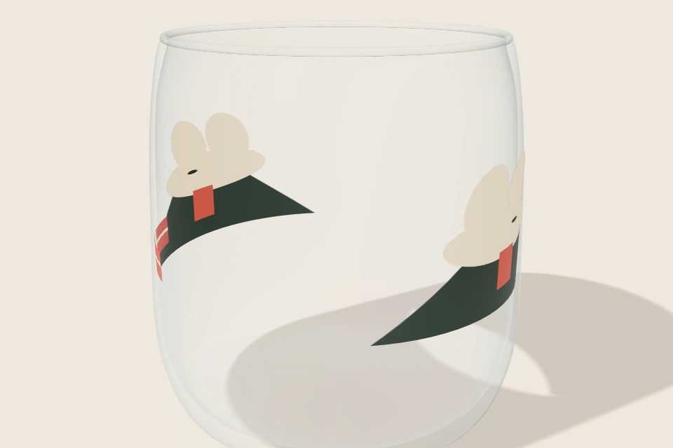 3D-Interpretation von Gläser mit Hasengeschichten