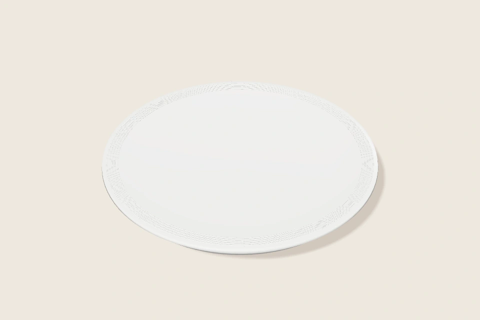 3D-Interpretation von Weiße Teller mit breitem Rand